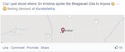 Snapshot of a facebook post