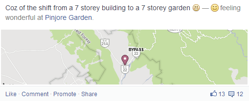 Facebook snapshot of road trip