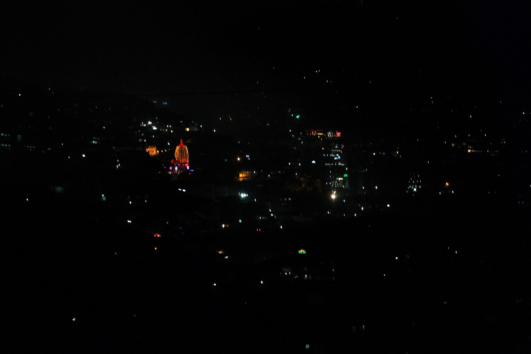 Night lights of Shimla at the end of our road trip