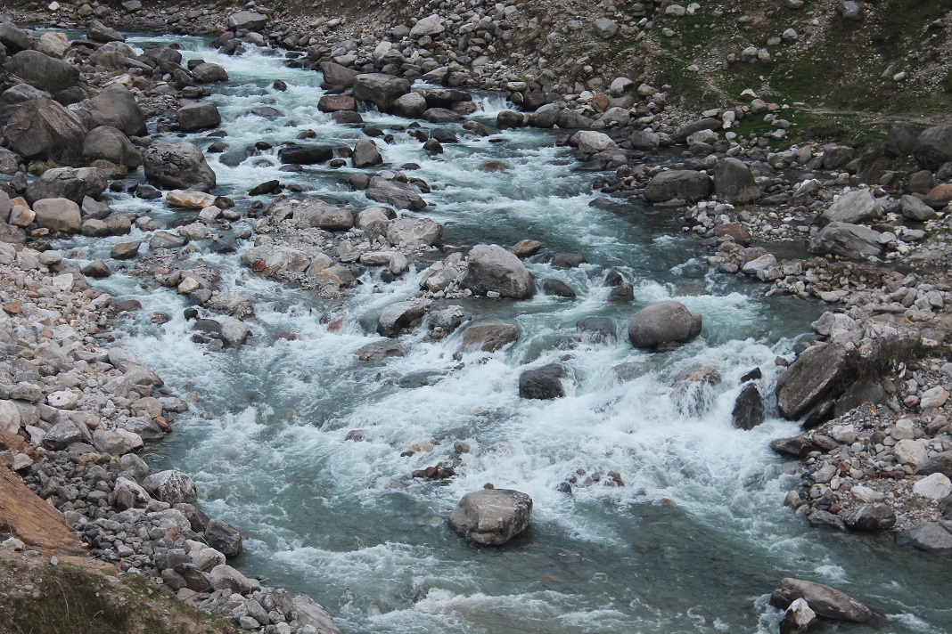 The ice melts joining the river