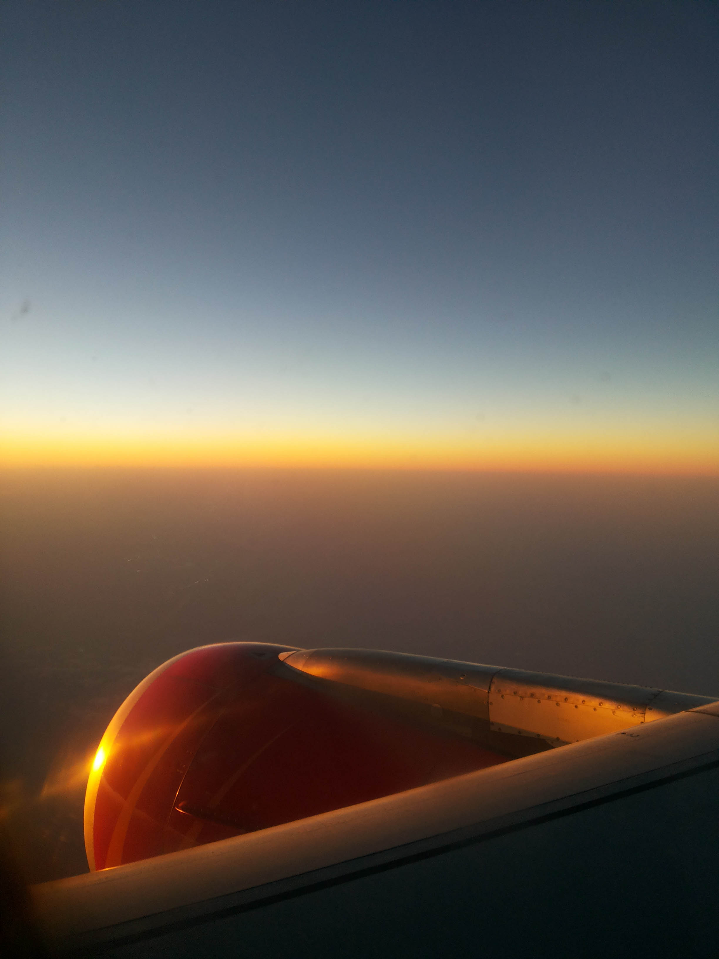 A beautiful sunrise on board the Air India flight to Port Blair