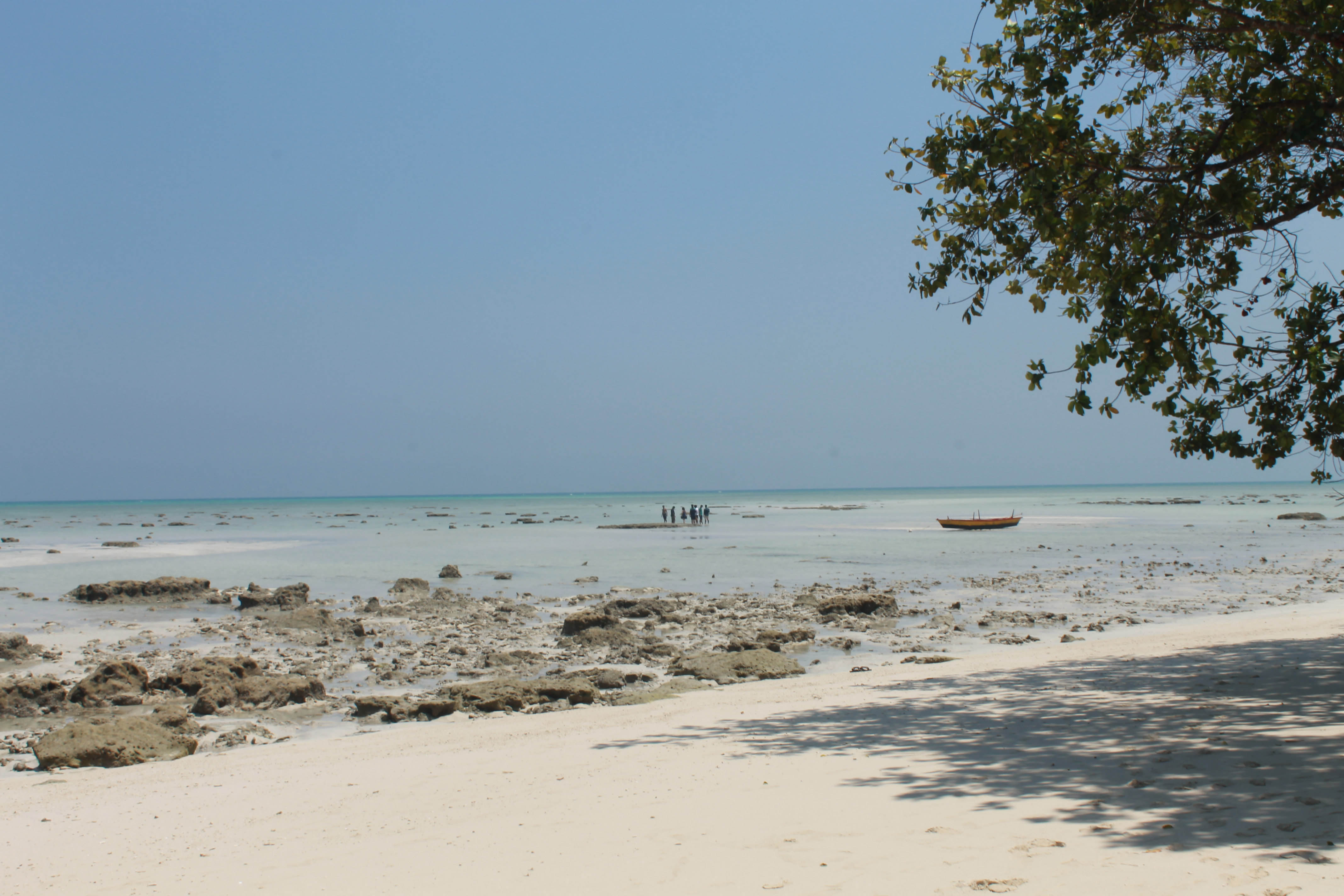 The sea receding in Havelock island beaches