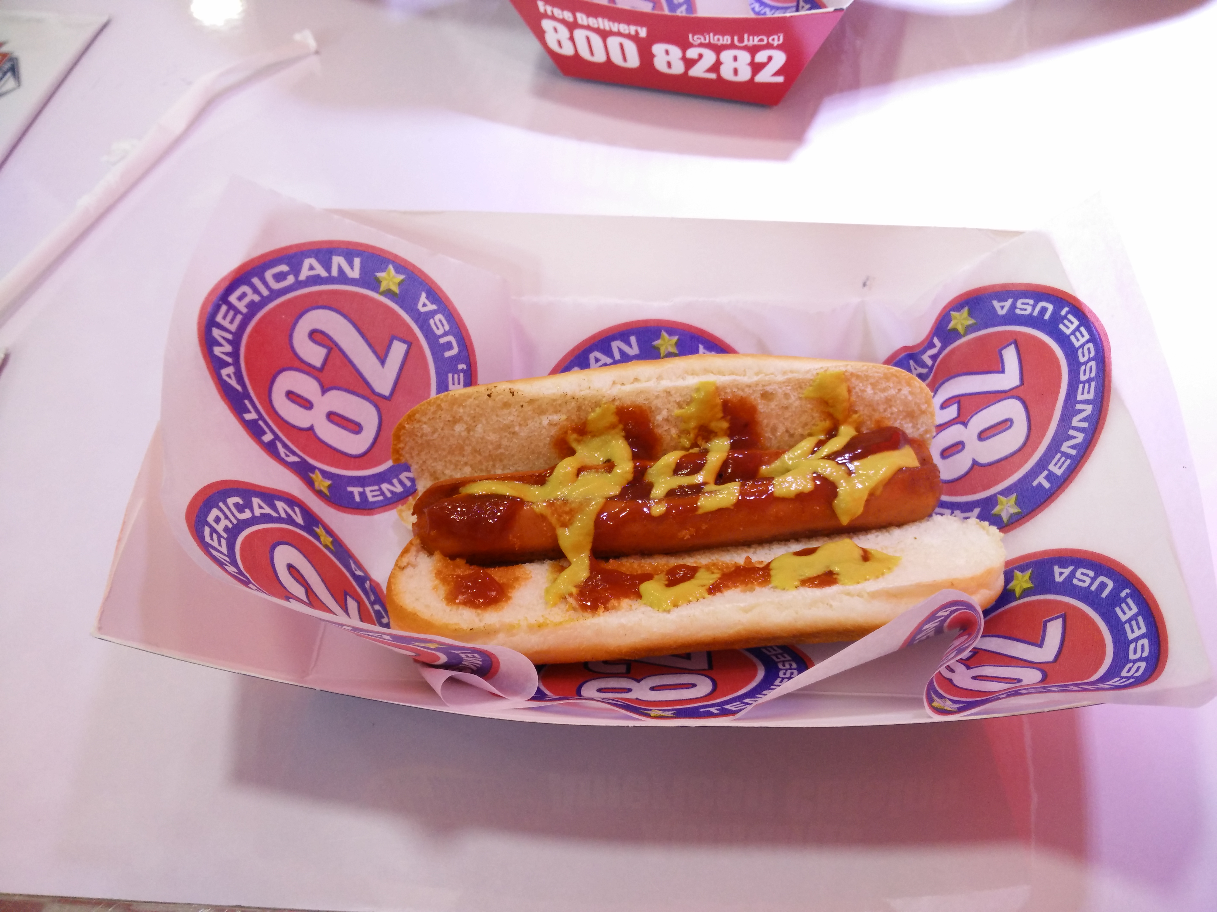 eating a hot dog in burjuman mall dubai