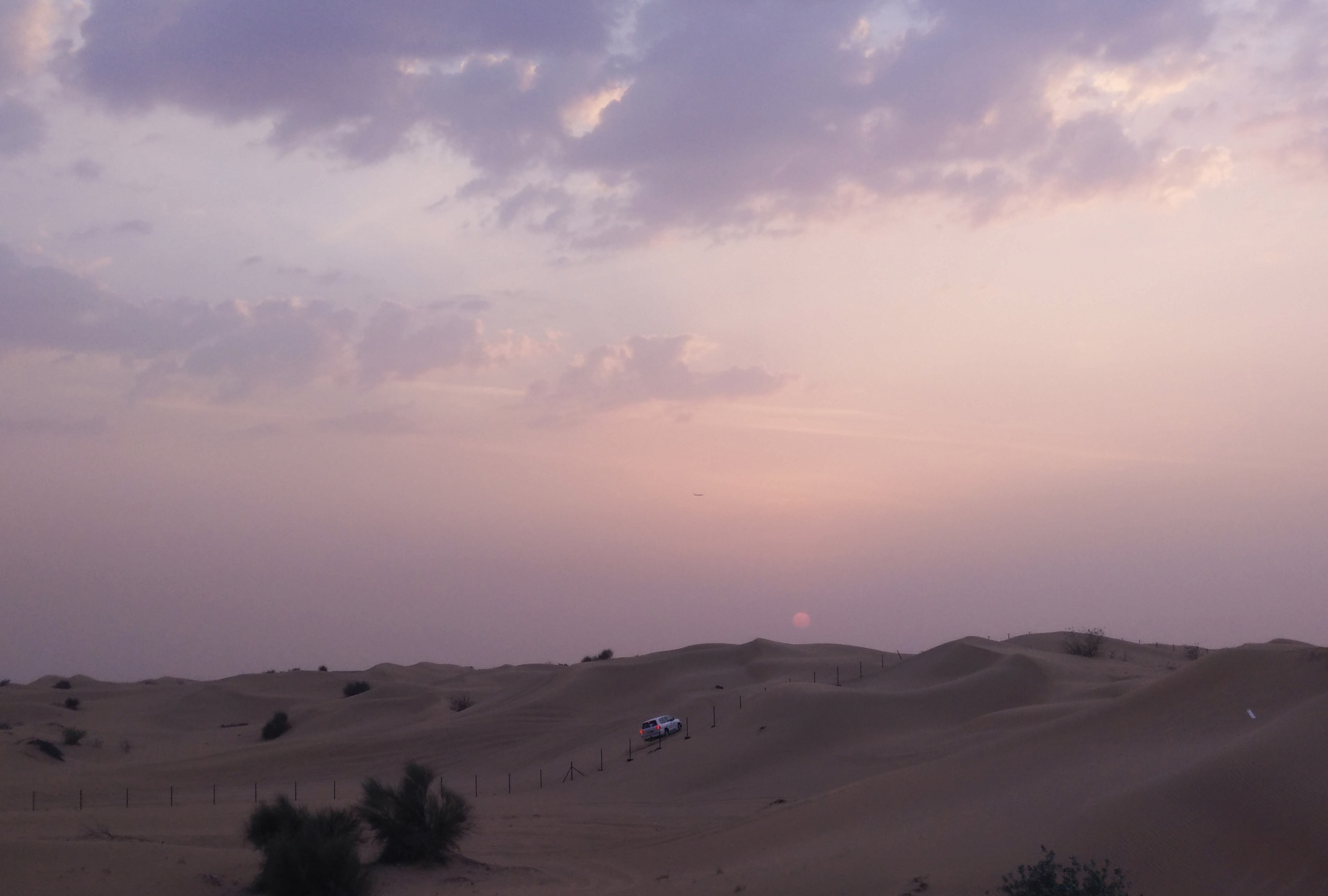 Desert safari in UAE with sunset