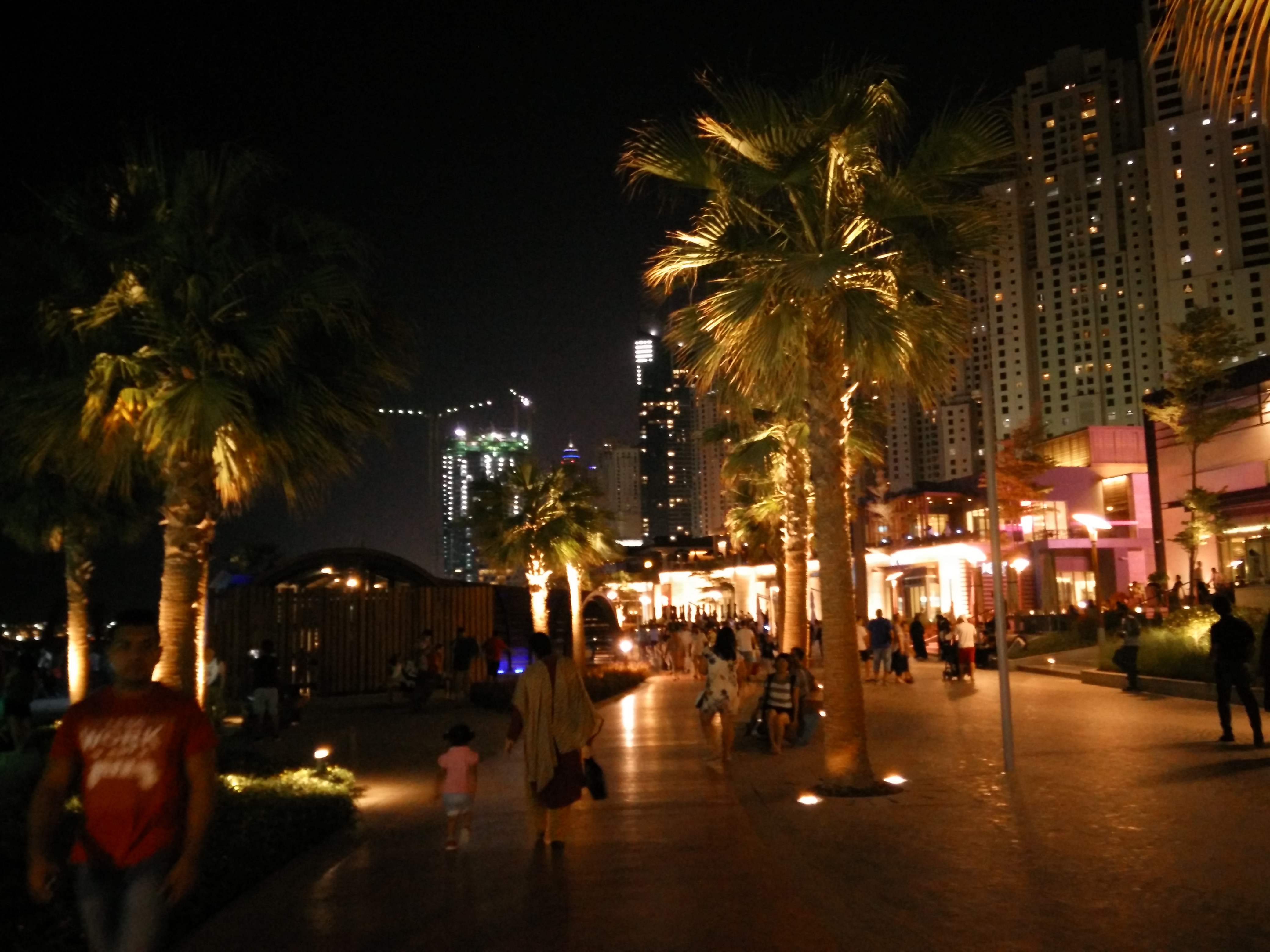 along the beach walkway in dubai