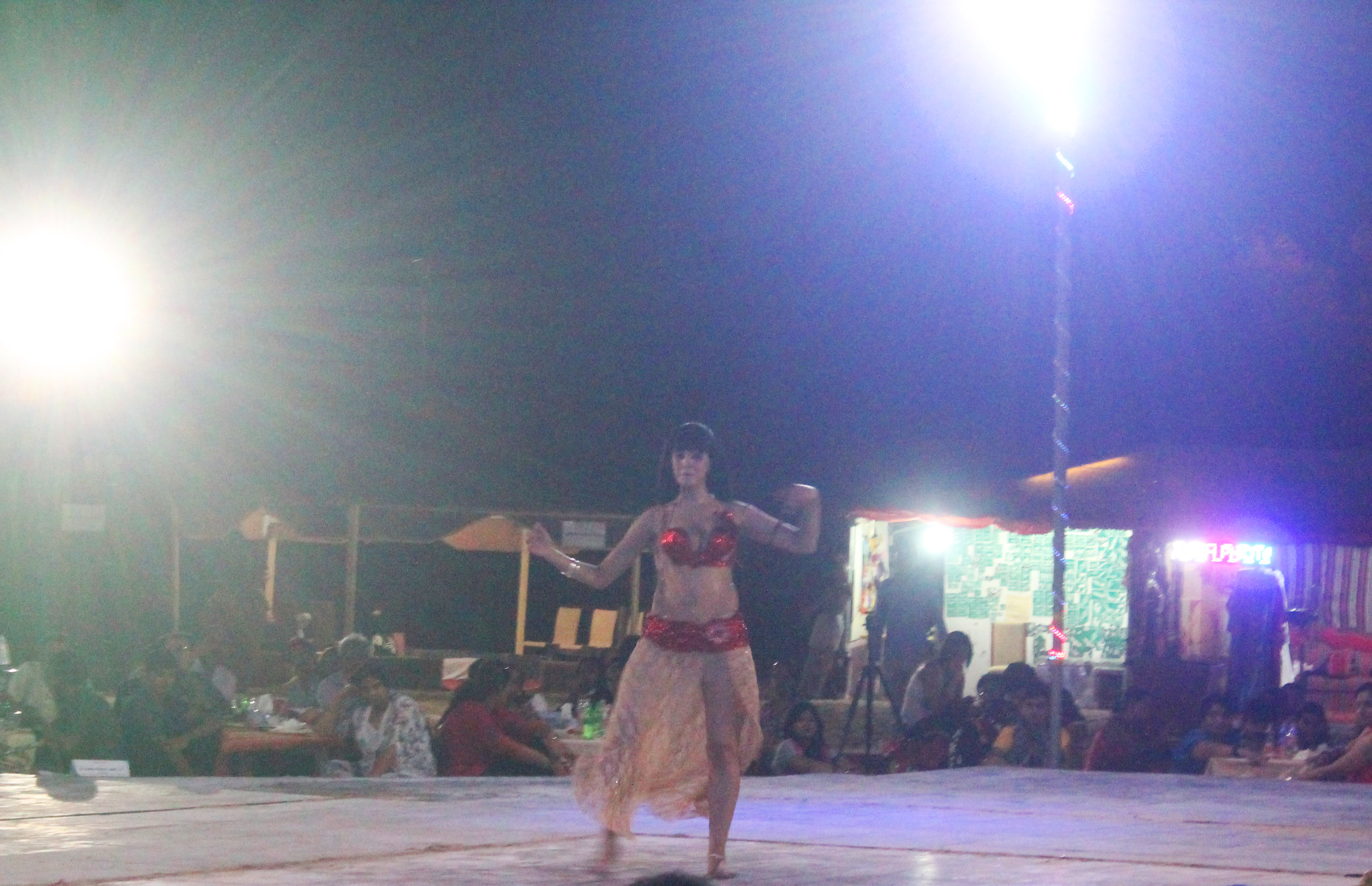 Belly dancing in the desert camp