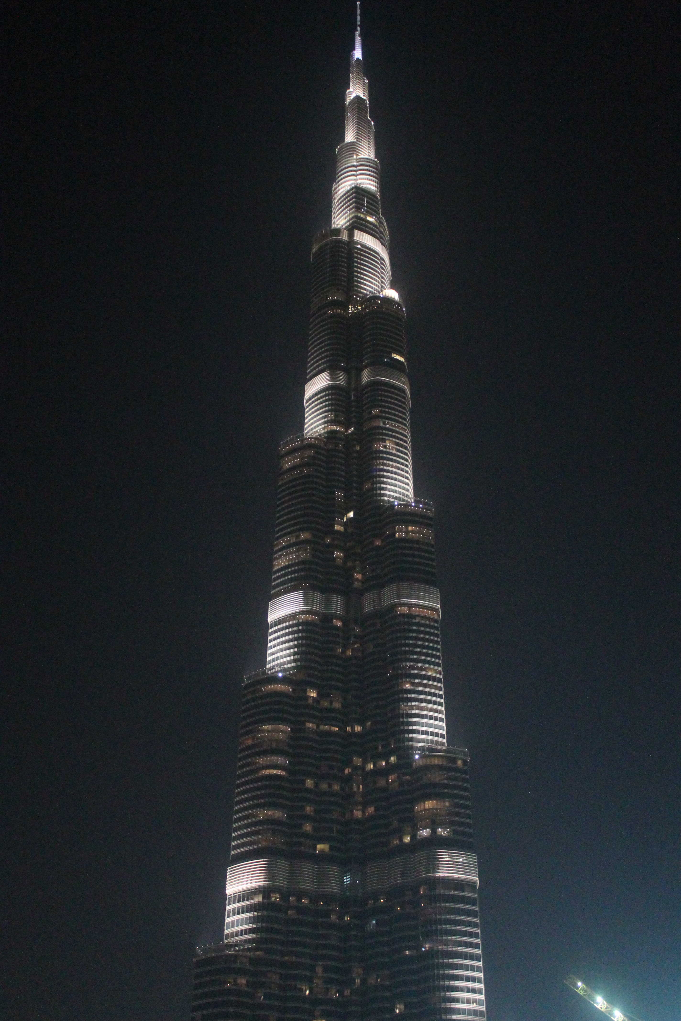 the burj khalifa lit up at night