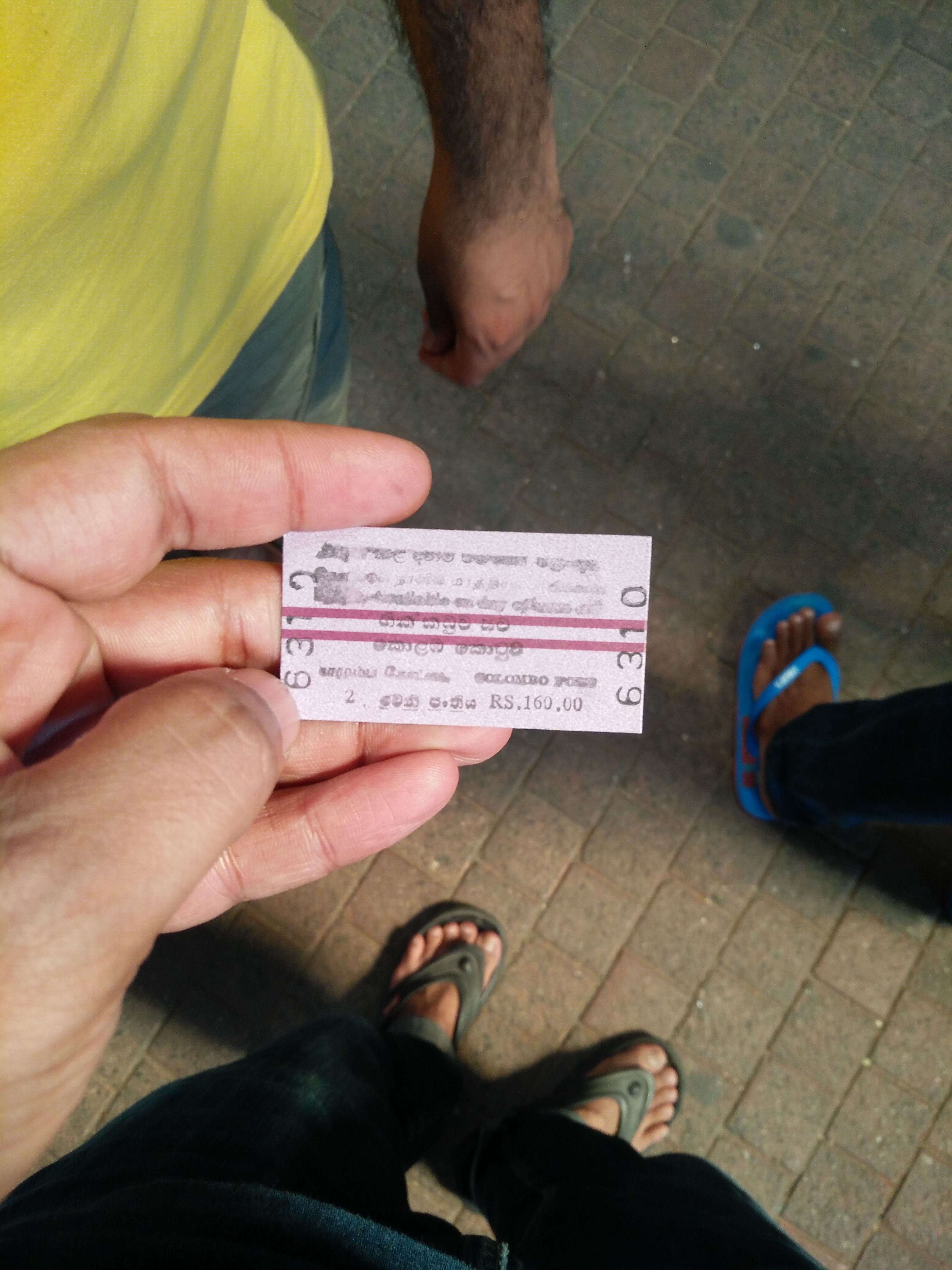 the train ticket stub in sri lanka