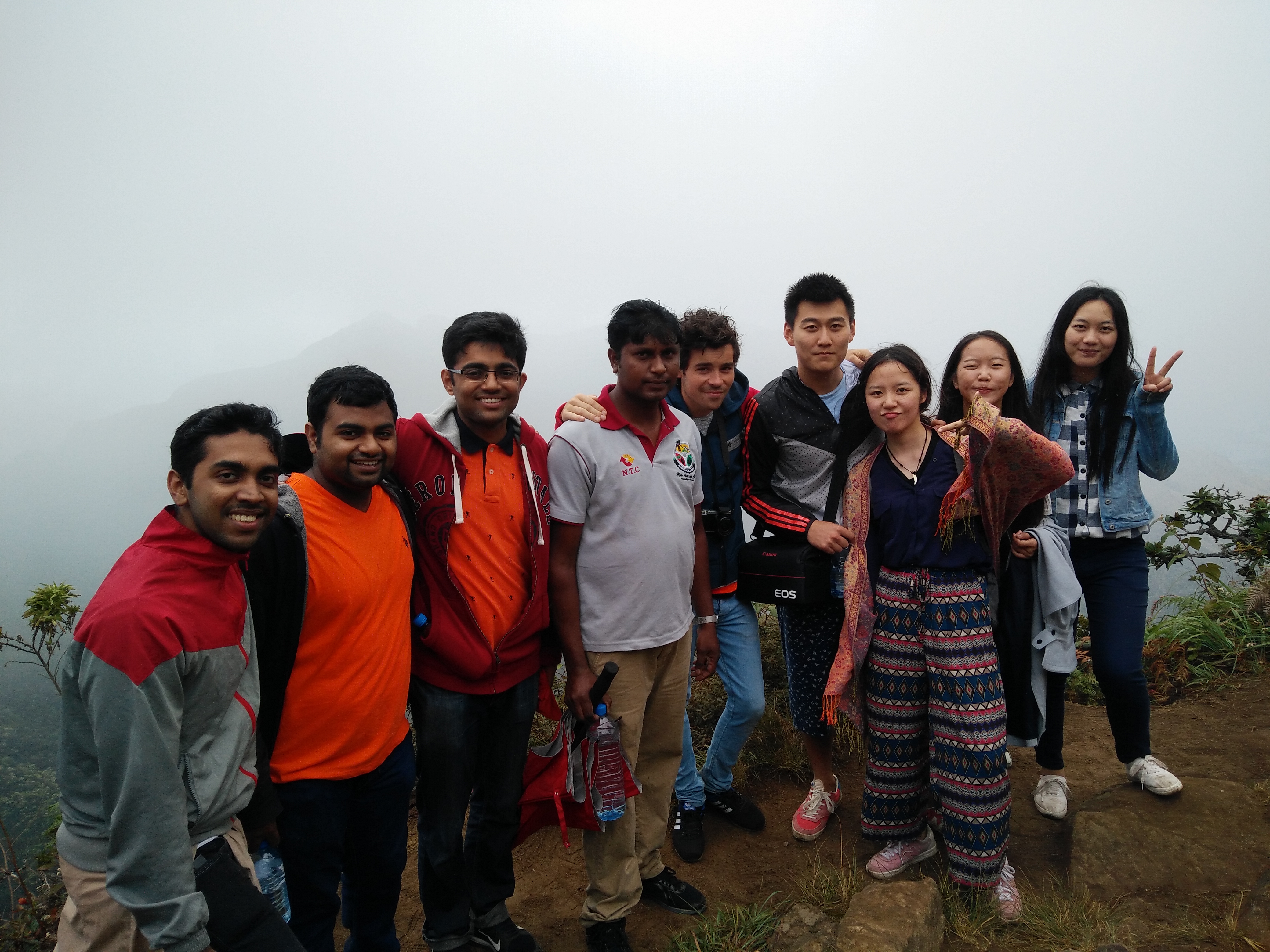 our multi cultural group in sri lanka at world's end