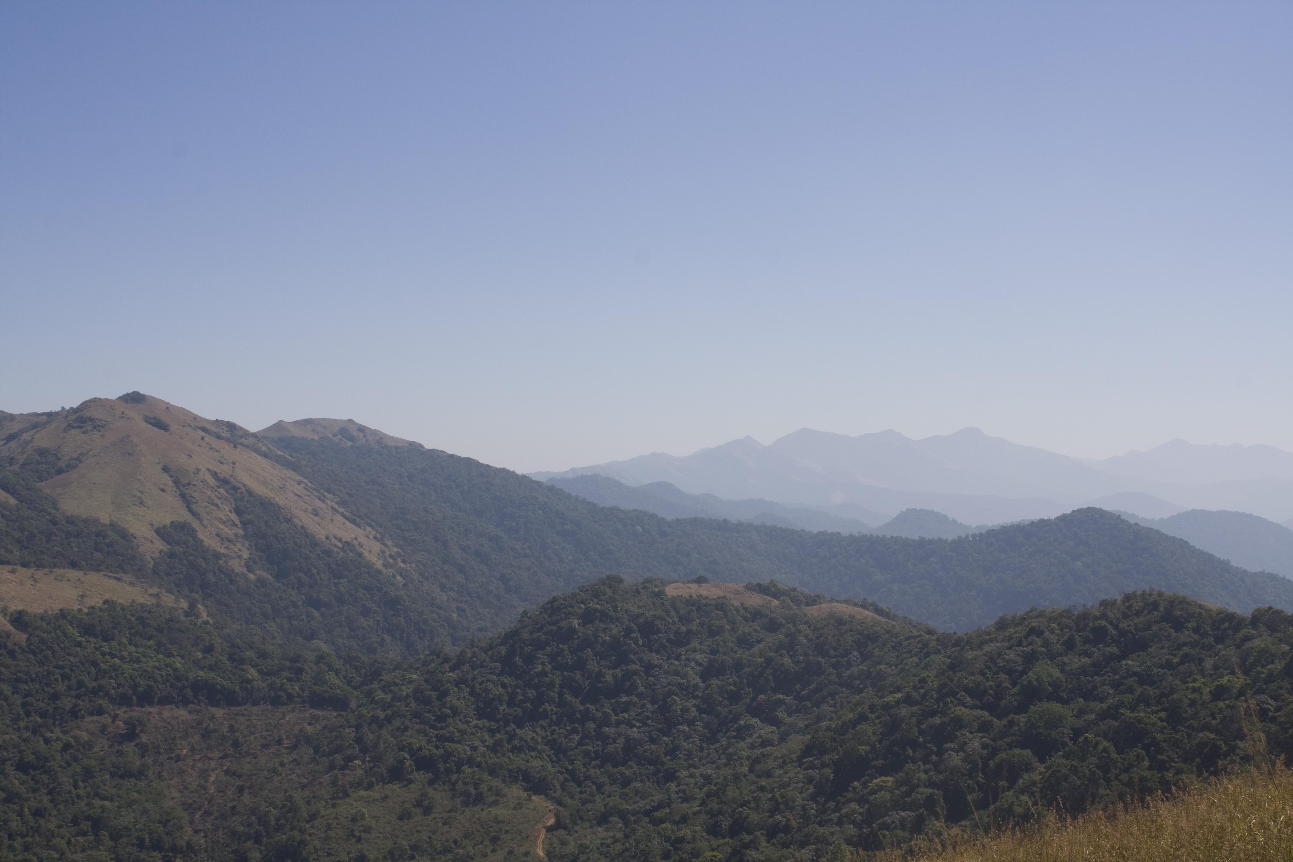 Beautiful view of the hills from the peak of Ranipuram