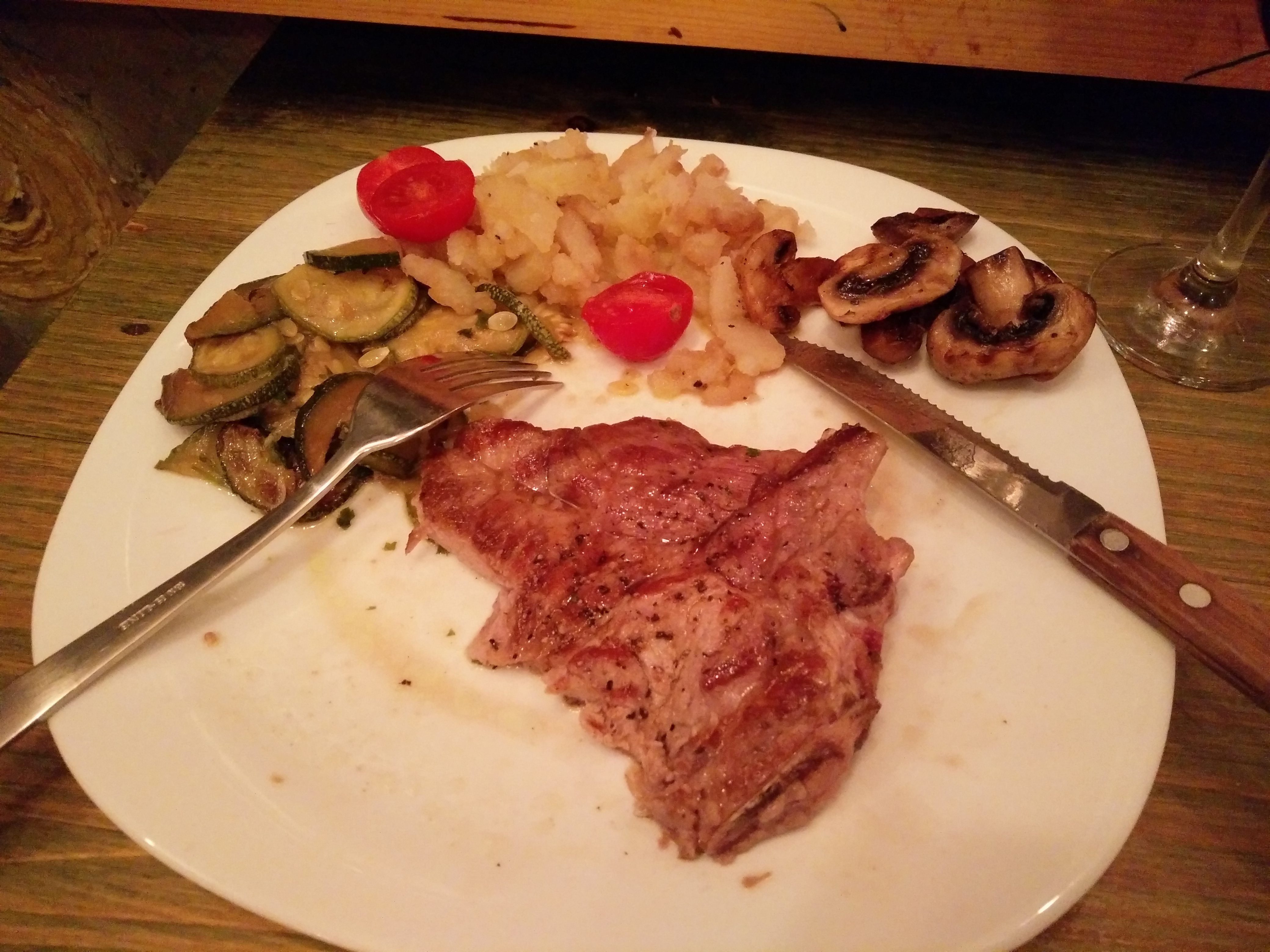 Juicy and delicious pork chops in Split Croatia