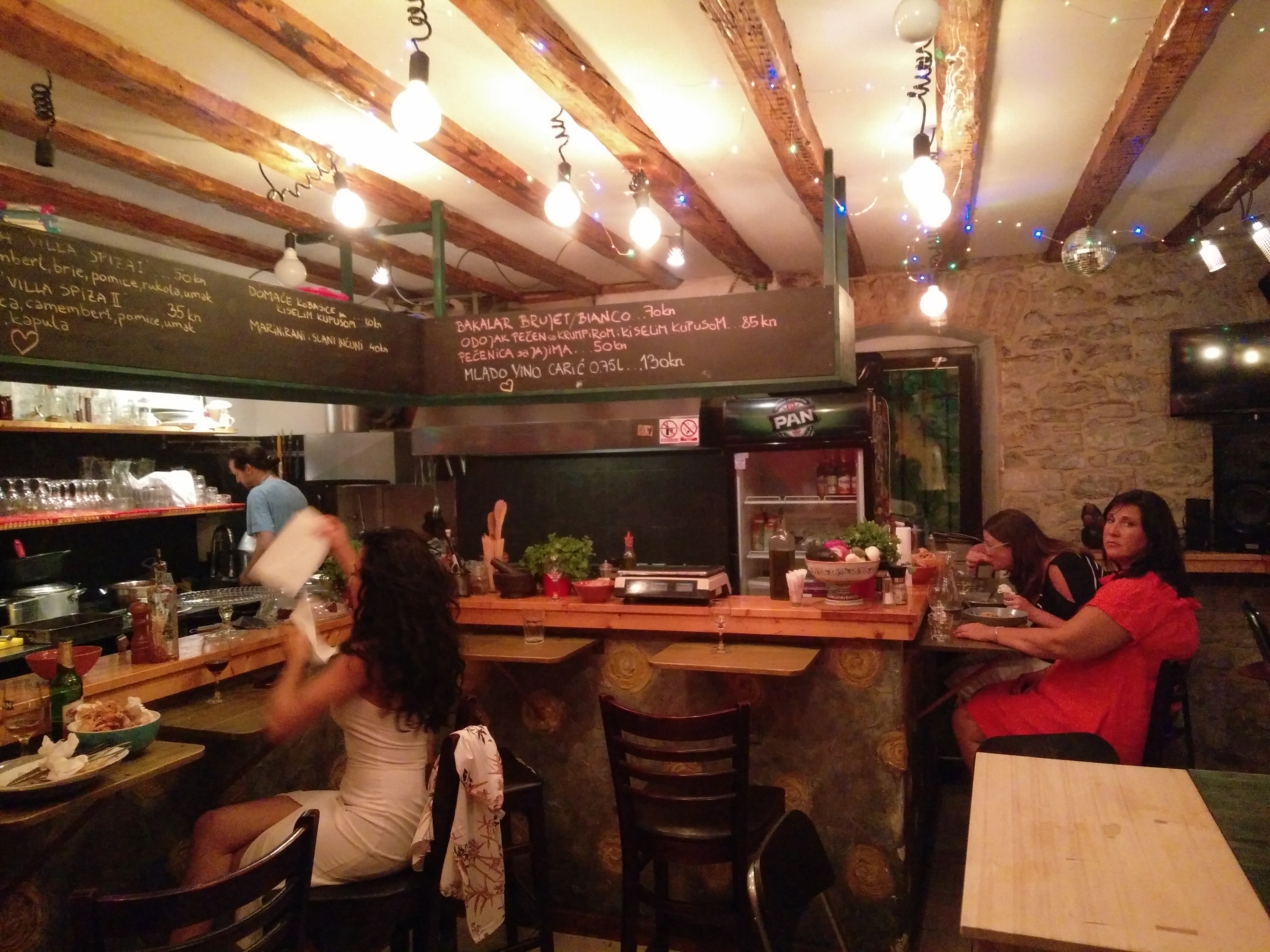 Eating dinner at Villa Spiza in Split Croatia