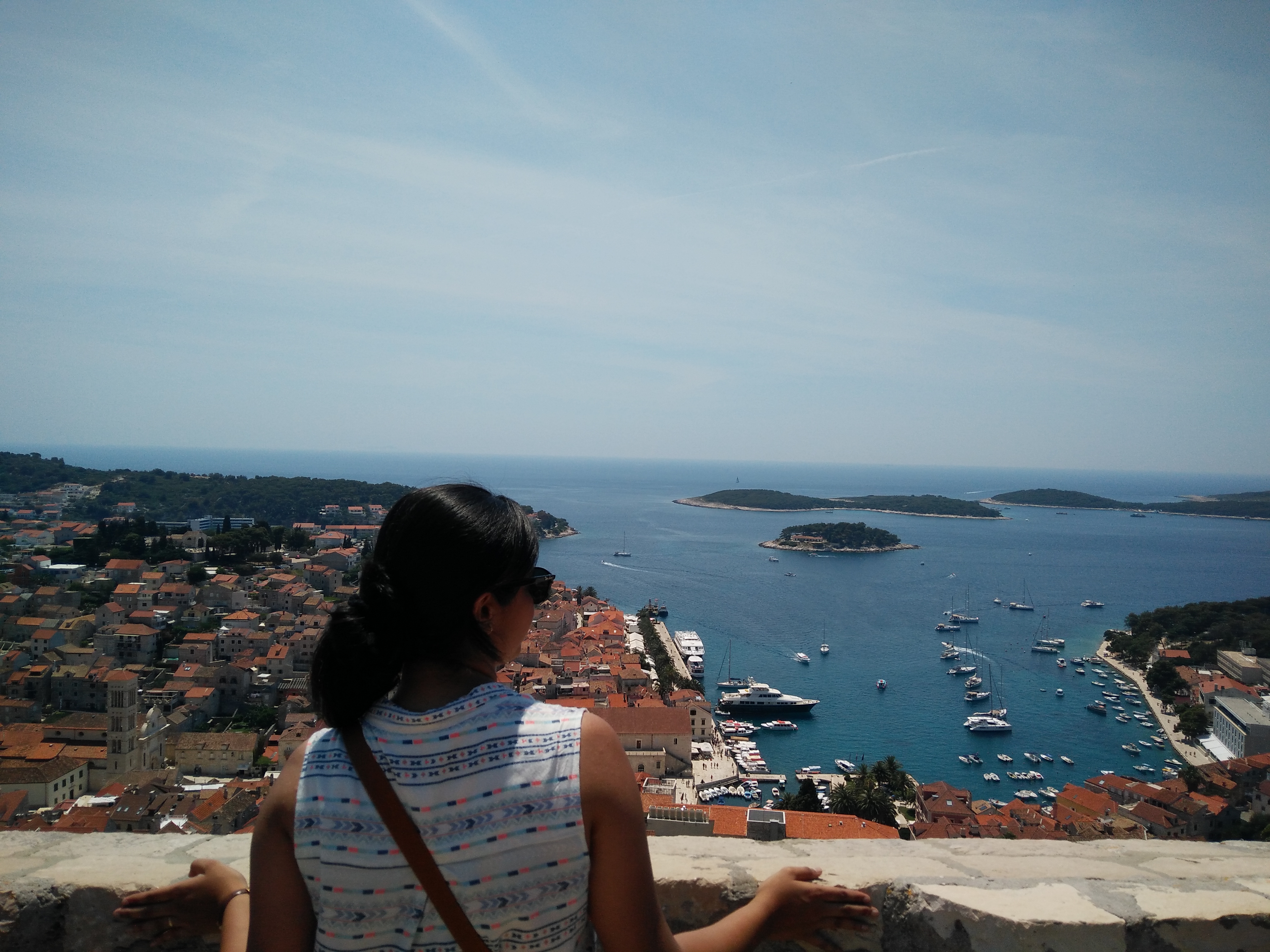 Nam enjoying the view in Hvar Croatia