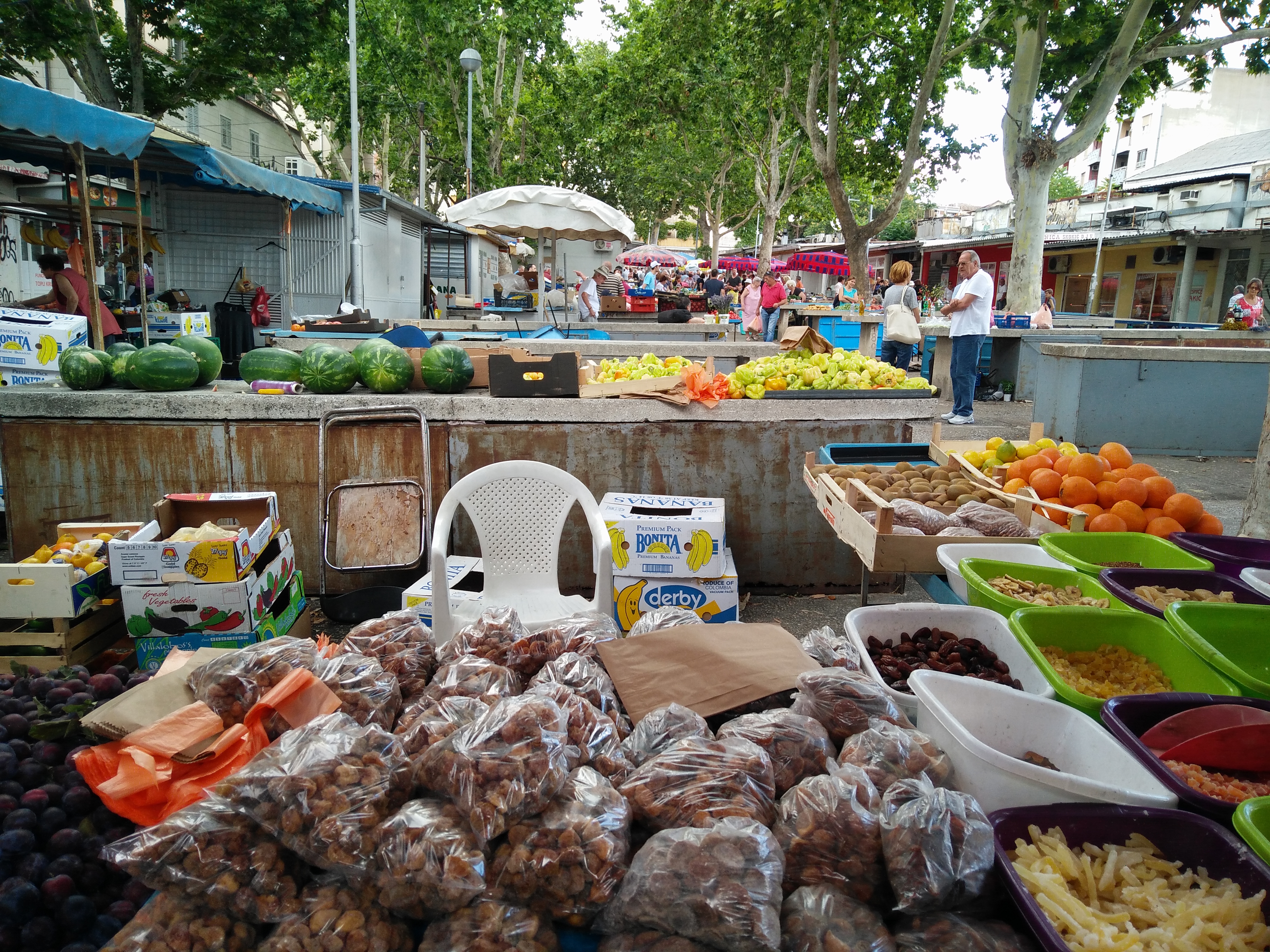 Fresh produce at the Pazar farmers market in Split