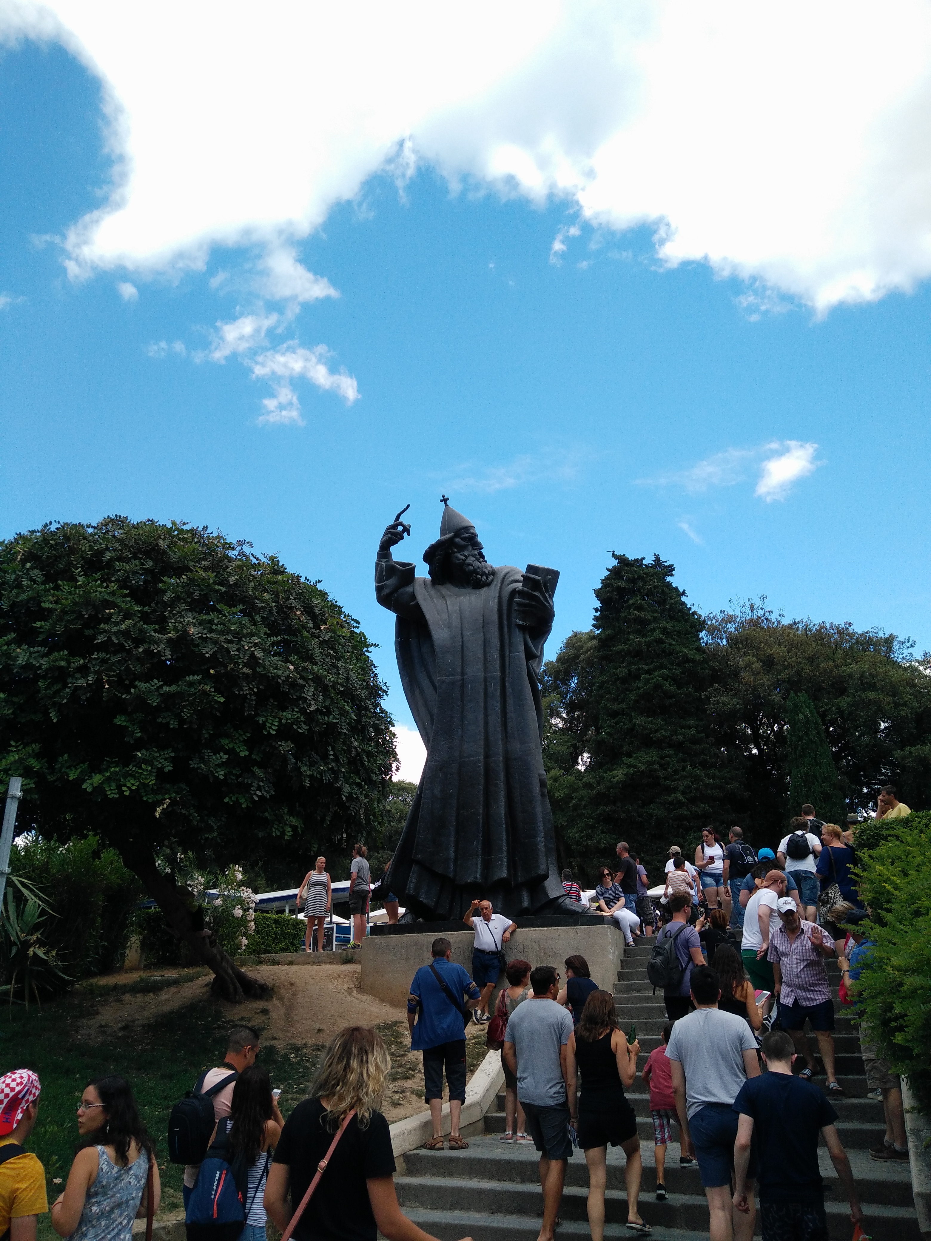Gandalf the Grey....kidding! Gregory of Nin standing outside the gate