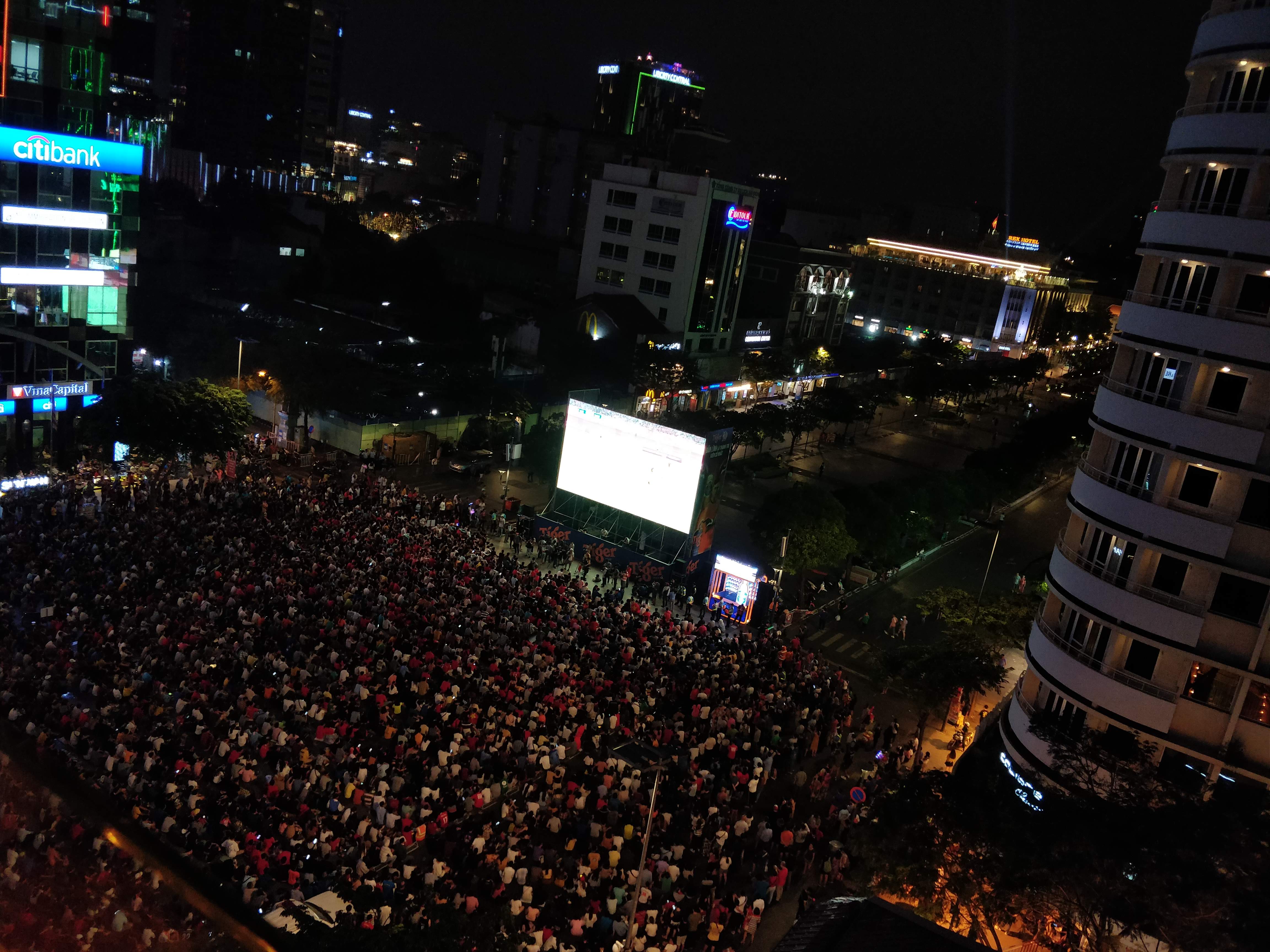 It was as if the entire city was here to watch the football match in Vietnam