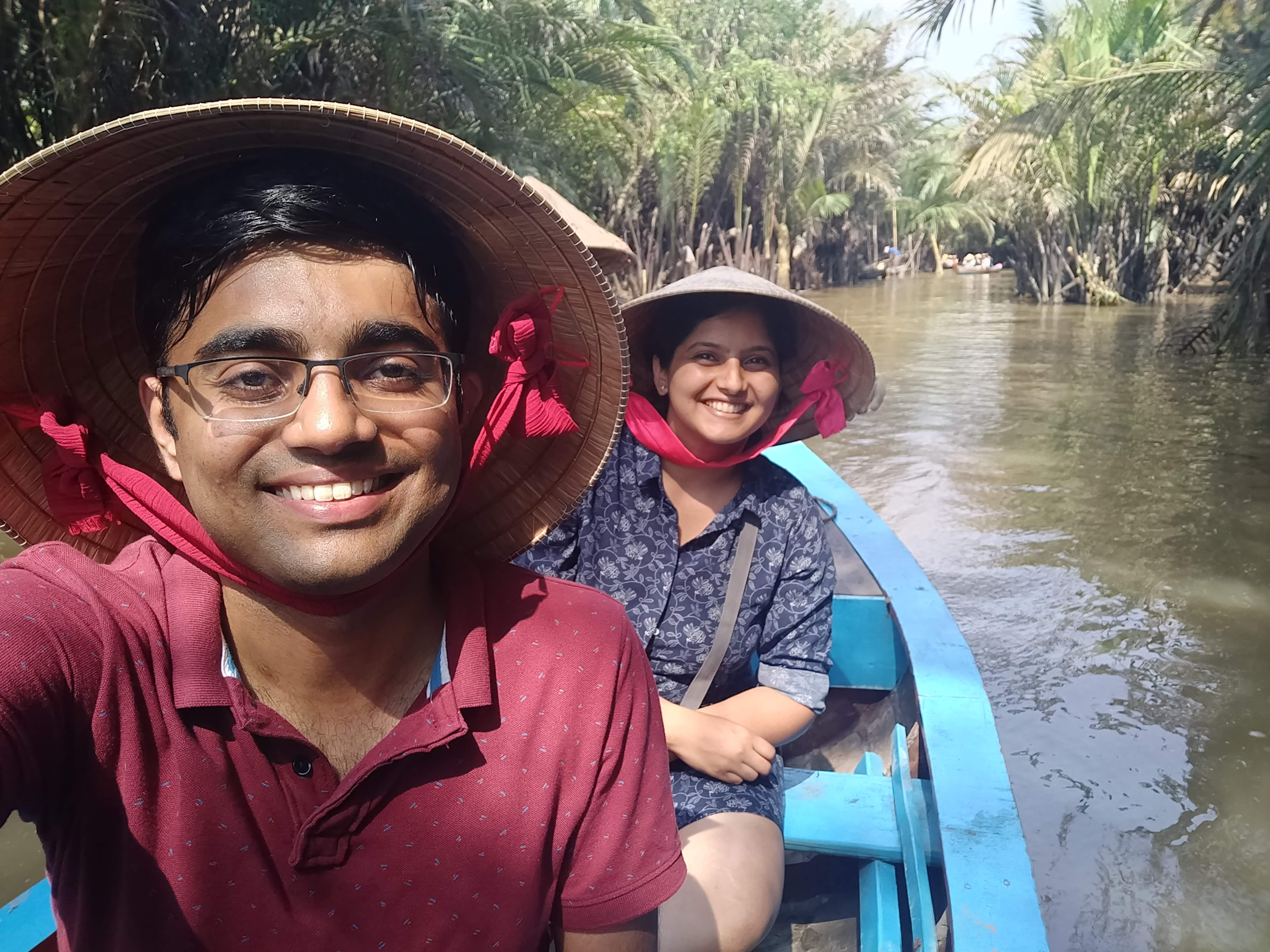 Relaxing boat-ride in the canals of Mekong delta