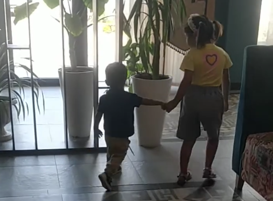 Making friends in a remote part of Kazakhstan