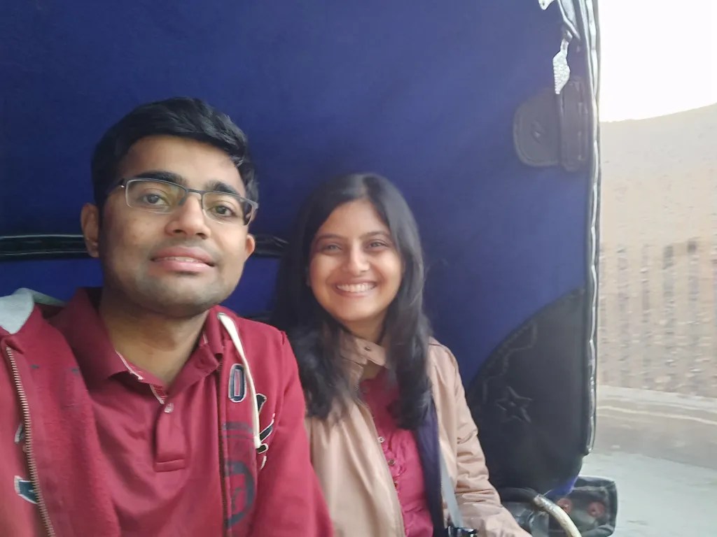 Shaky selfie sitting on a horse carriage in Edfu Egypt