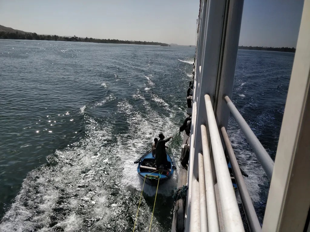 Selling from the small boats near the cruise