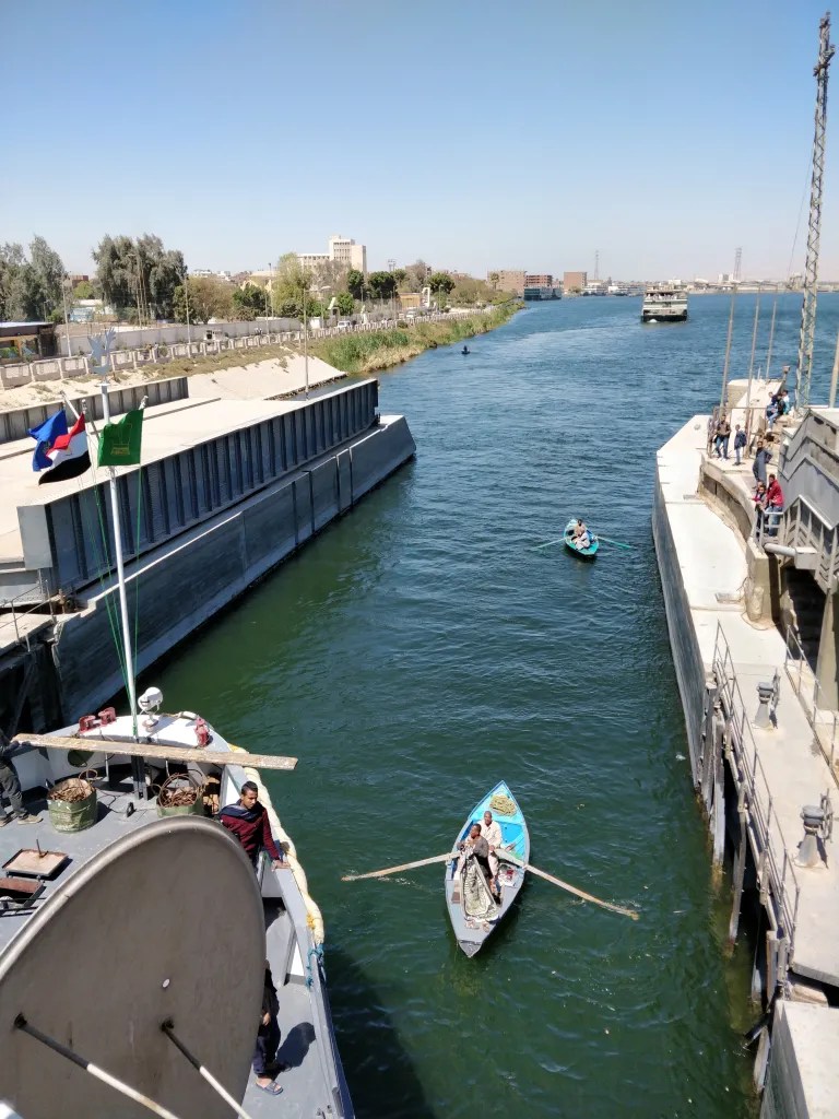 Esna lock on the Nile river