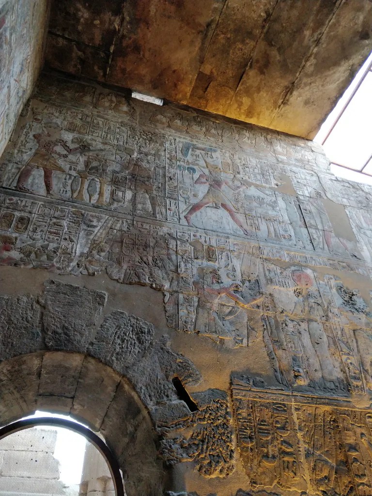 Carvings inside the Luxor temple in Egypt