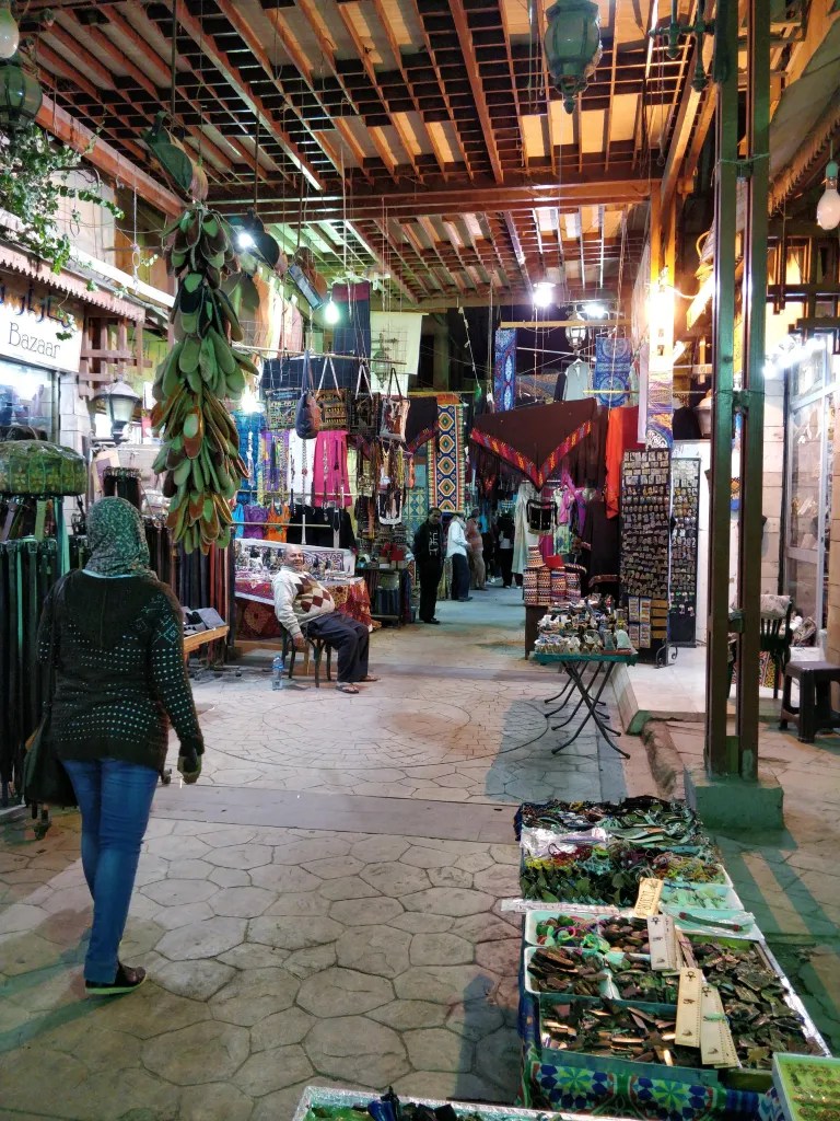 The bazaar in Luxor at night
