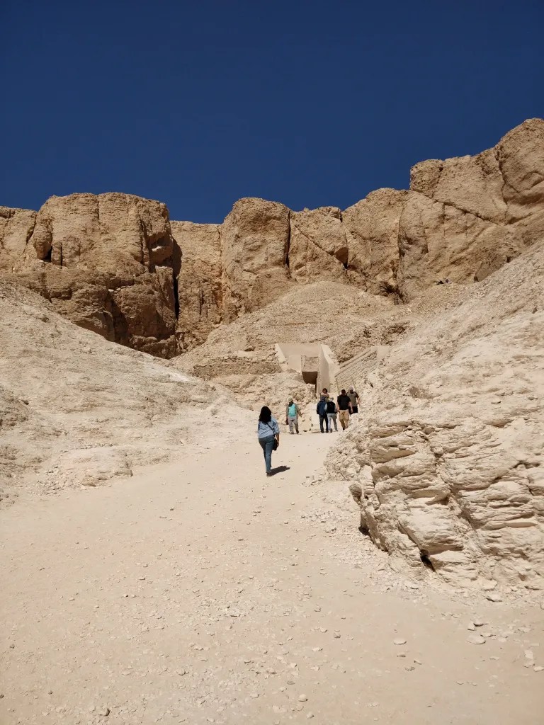 Walking and making our way to the tombs at the Valley of the Kings