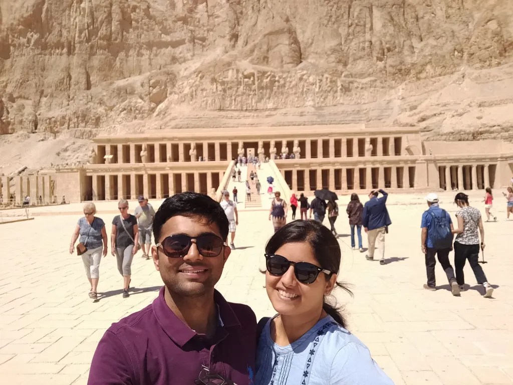 A selfie in front of Queen Hatsheptsut temple in Luxor