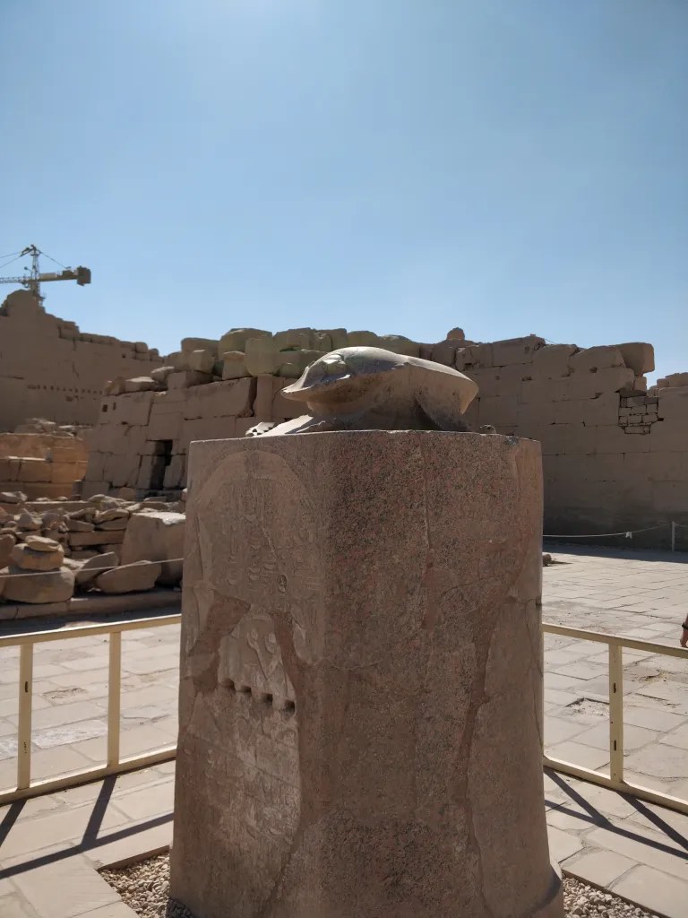 Statue of a scarab beetle in Karnak temple Luxor