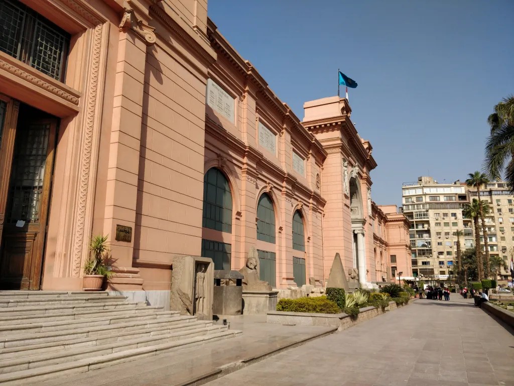 the exterior of the Cairo museum in Egypt