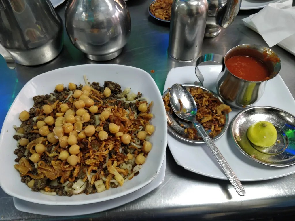 The Koshary at Abou Tarek Koshary in Cairo Egypt