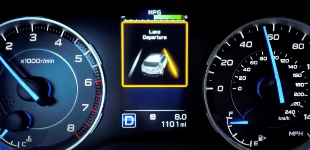 The Lane departure warning on the Subaru - Georgian road trip