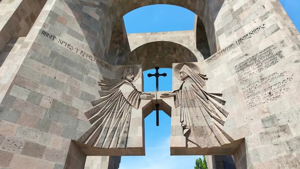 The entrance to Etchmiadzin cathedral