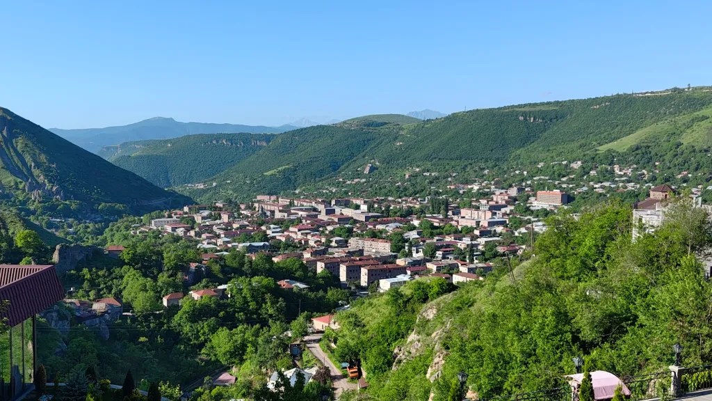 The town of Goris as seen from our hotel