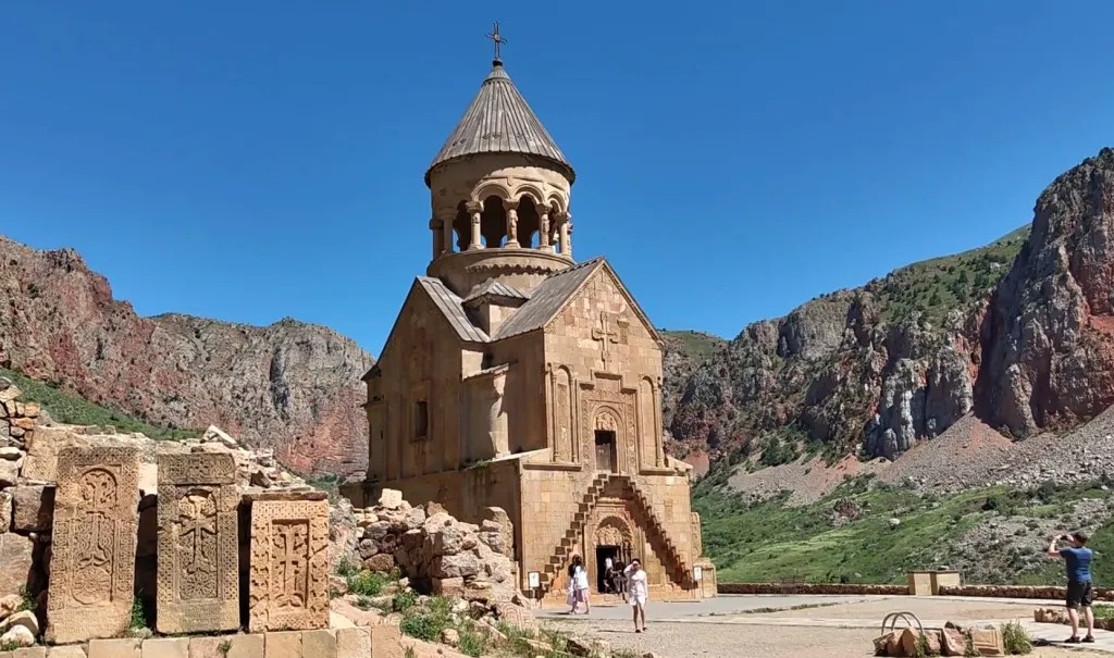The two-storied red monastery of Noravank
