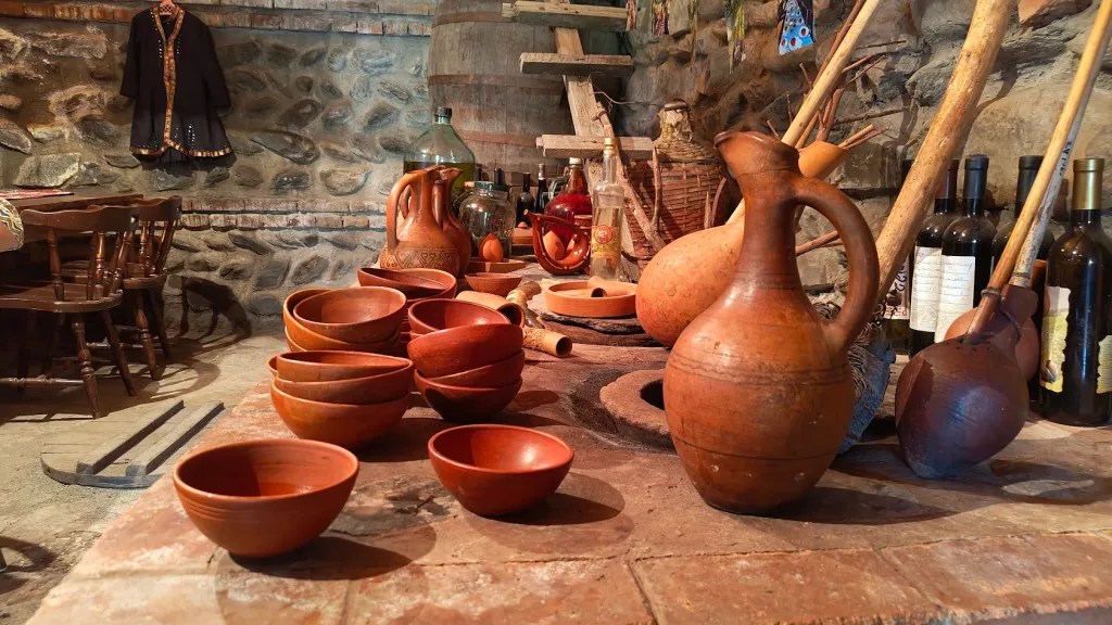 The vessels used for serving Georgian wine
