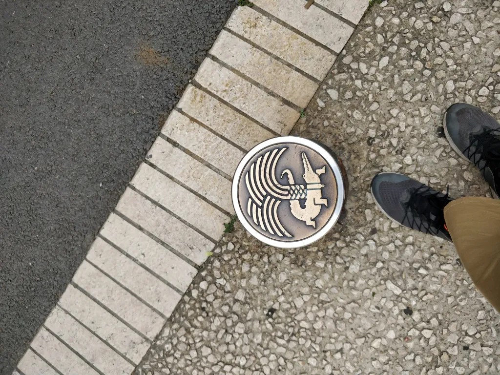 Roman coin minted in Nimes to commemorate Roman victory over Egypt