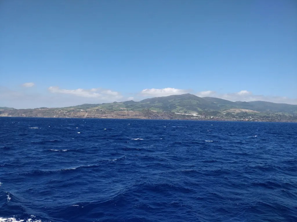 The atlantic ocean off the coast of ponta delgada