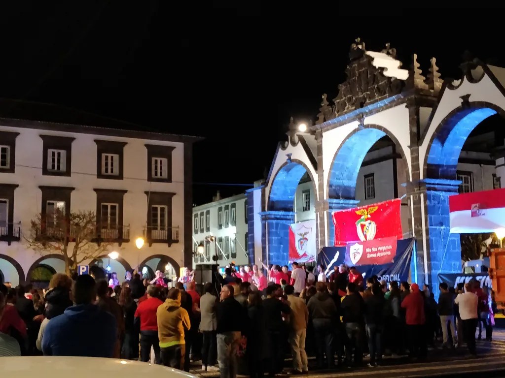 celebrations for a football match in ponta delgada