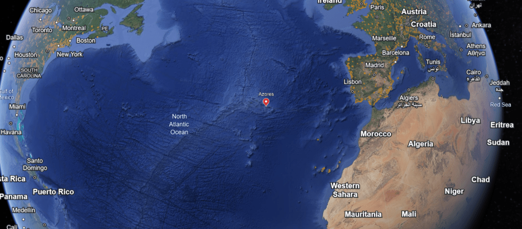 The Azores island on the Earth