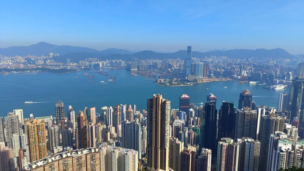The Hong Kong skyline as seen from Victoria Peak