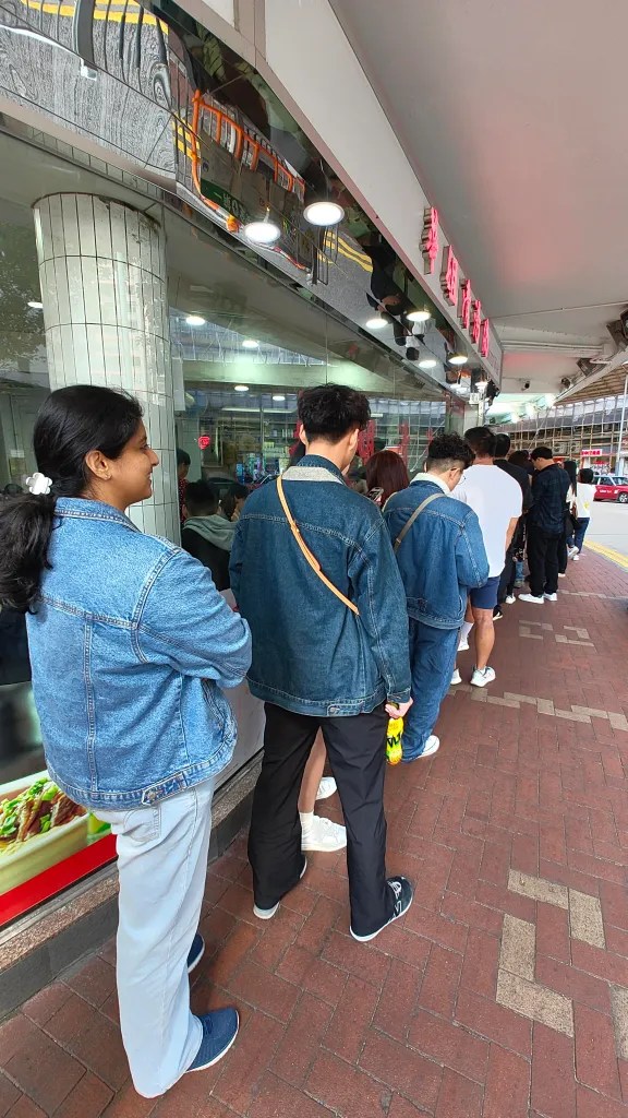 Lining up to get some of that beef brisket noodles!