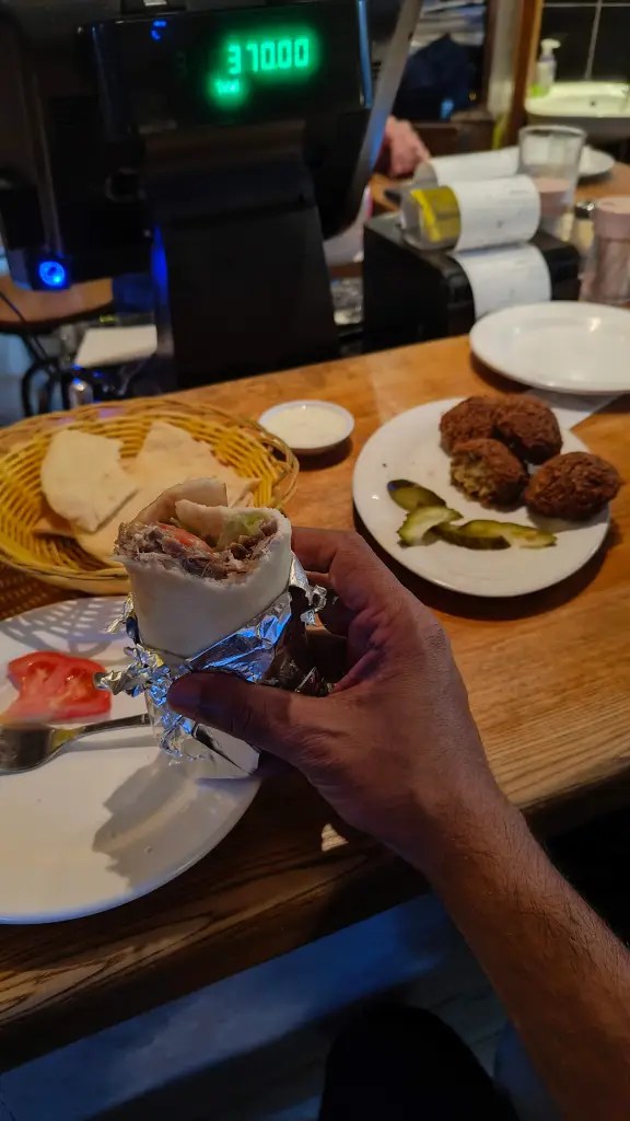 Grabbing some late night shawarma and falafel - hong kong's culture