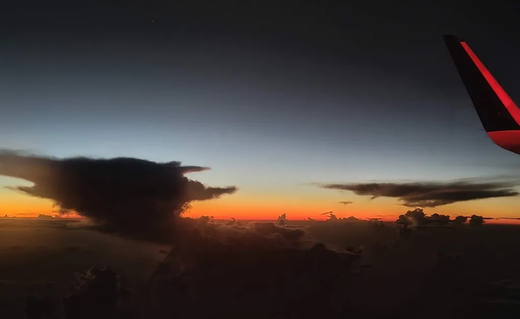 sunrise on the way to mauritius