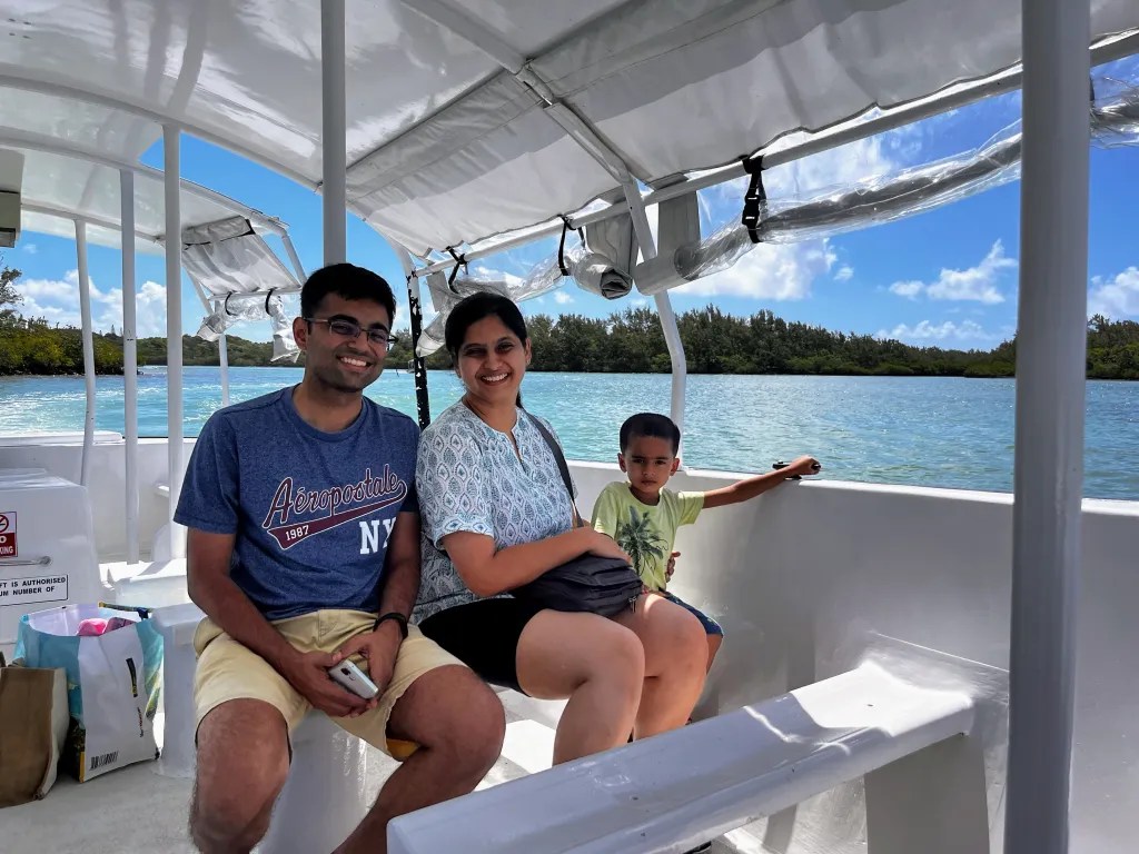 on the boat to ile aux cerfs