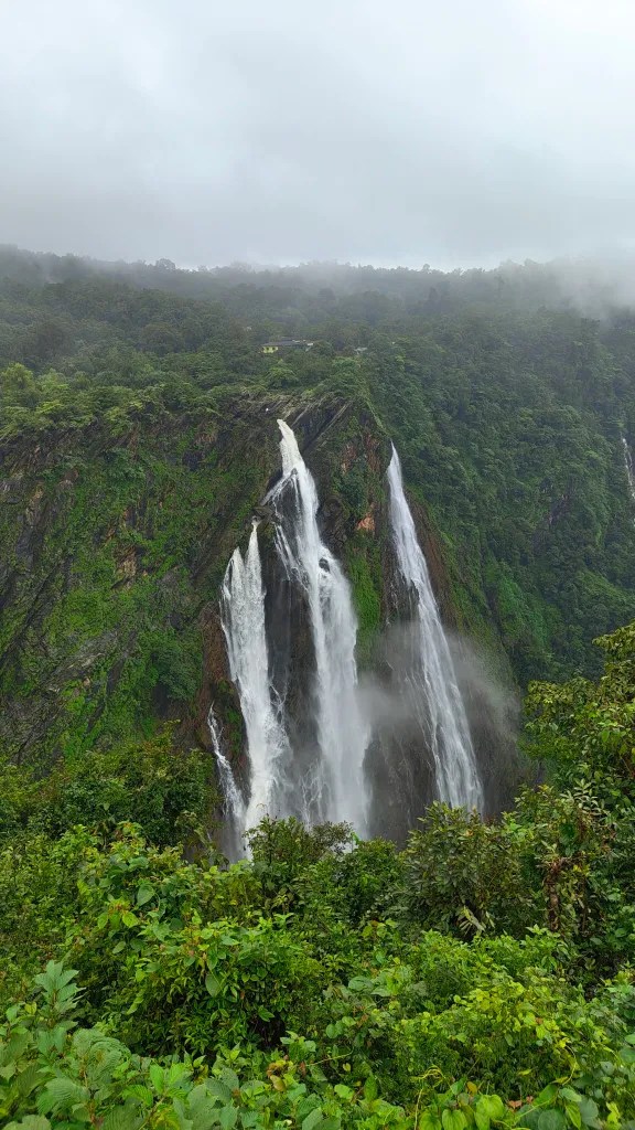 Side view of jog falls