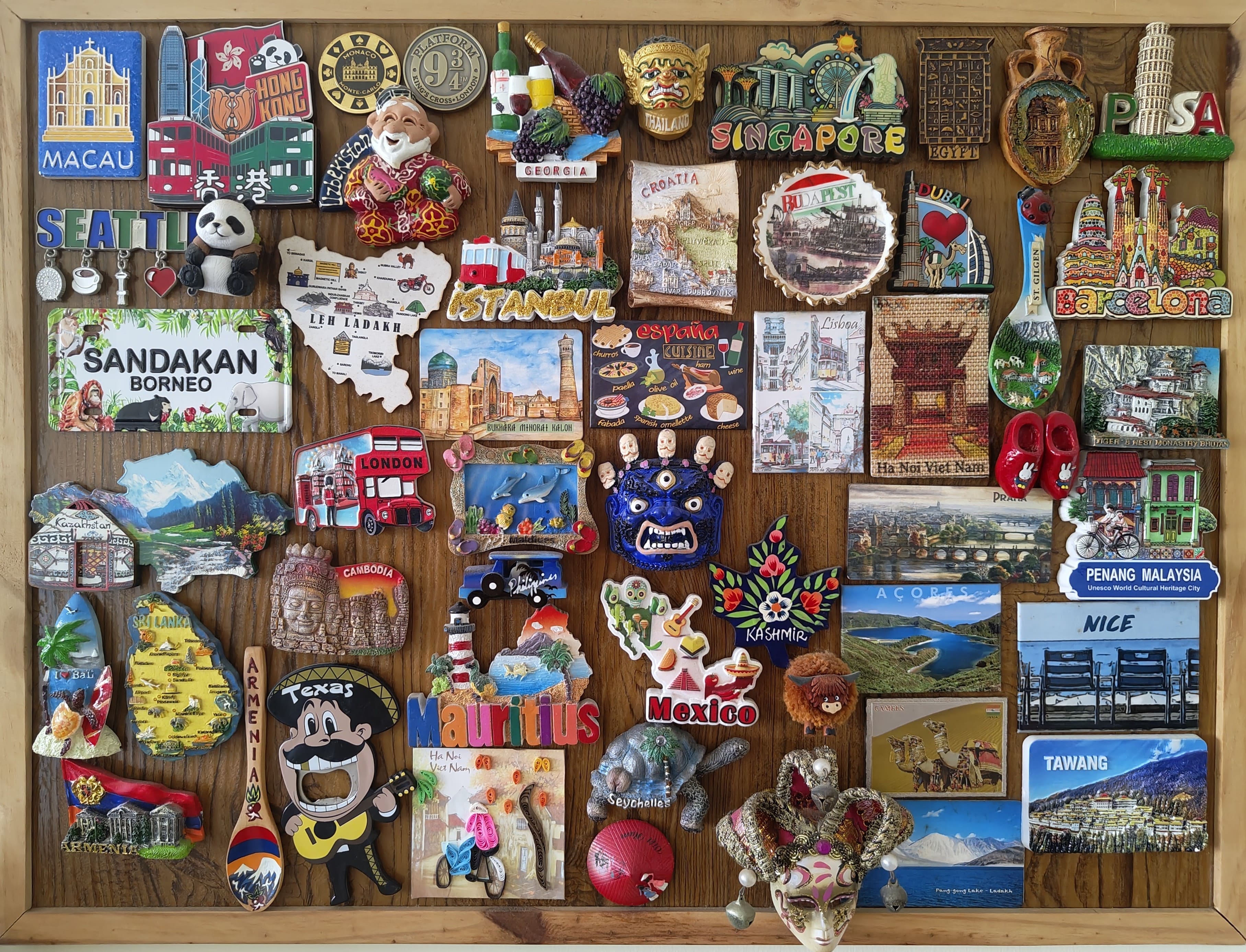 Our fridge magnet collection from 35 countries